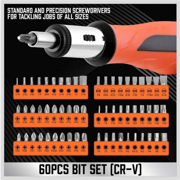 124Piece Ultimate Screwdriver Setwith Magnetic Tips& Racking,Premium Screwdriver - Picture 5 of 7